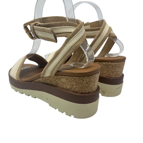 See by Chloe Robin Platform Wedge Sandals Leather Cream Tan Size 37 US 7 - Picture 11 of 15